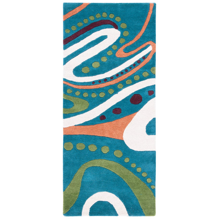 SAFAVIEH Soho Collection SOH856A Handmade Teal/Multi Rug Image 5