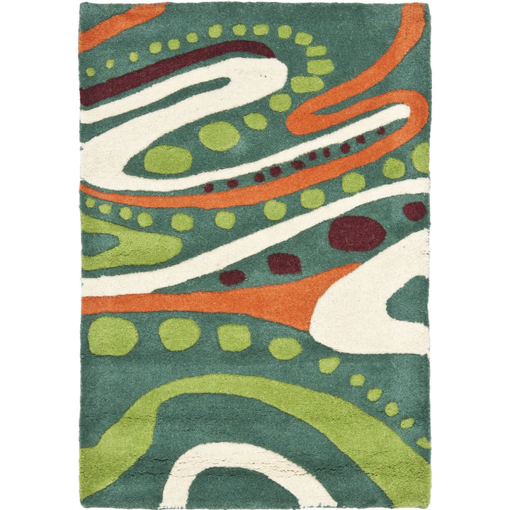 SAFAVIEH Soho Collection SOH856A Handmade Teal/Multi Rug Image 8