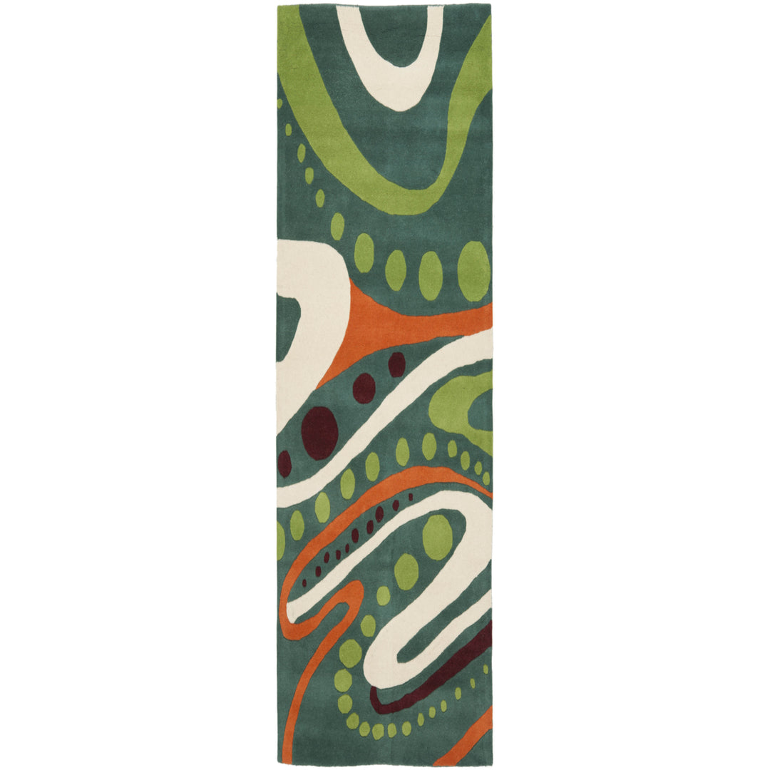 SAFAVIEH Soho Collection SOH856A Handmade Teal/Multi Rug Image 9