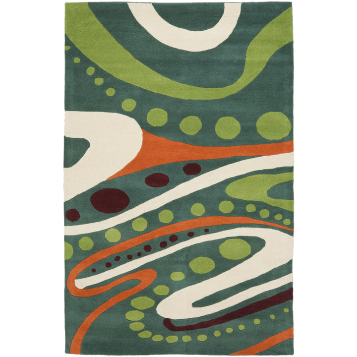 SAFAVIEH Soho Collection SOH856A Handmade Teal/Multi Rug Image 11