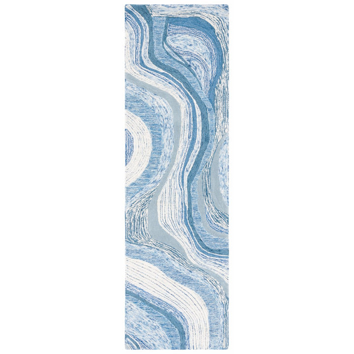 SAFAVIEH Soho Collection SOH879M Handmade Blue/Ivory Rug Image 5