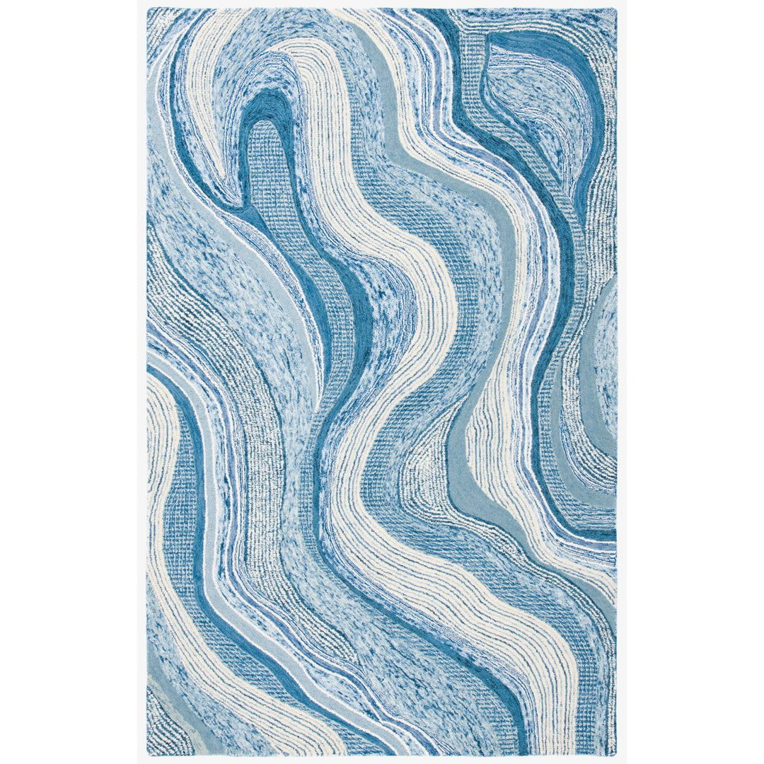 SAFAVIEH Soho Collection SOH879M Handmade Blue/Ivory Rug Image 1