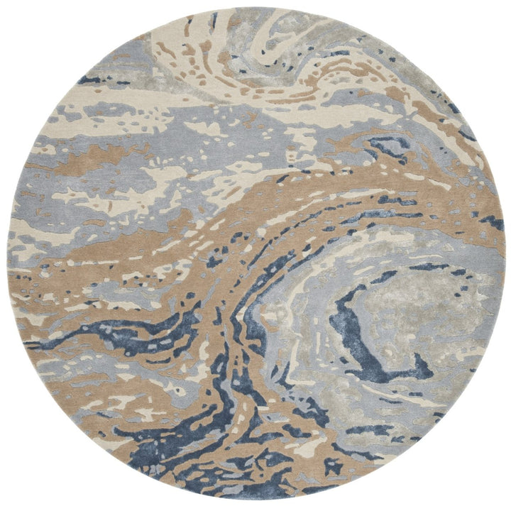 SAFAVIEH Soho Collection SOH971A Handmade Grey/Beige Rug Image 4