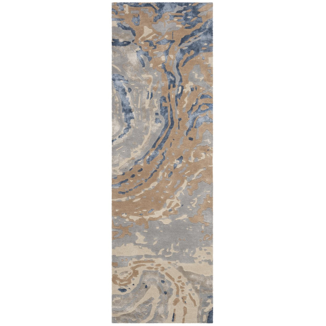 SAFAVIEH Soho Collection SOH971A Handmade Grey/Beige Rug Image 5