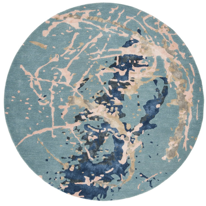 SAFAVIEH Soho SOH970A Handmade Blue / Light Pink Rug Image 1