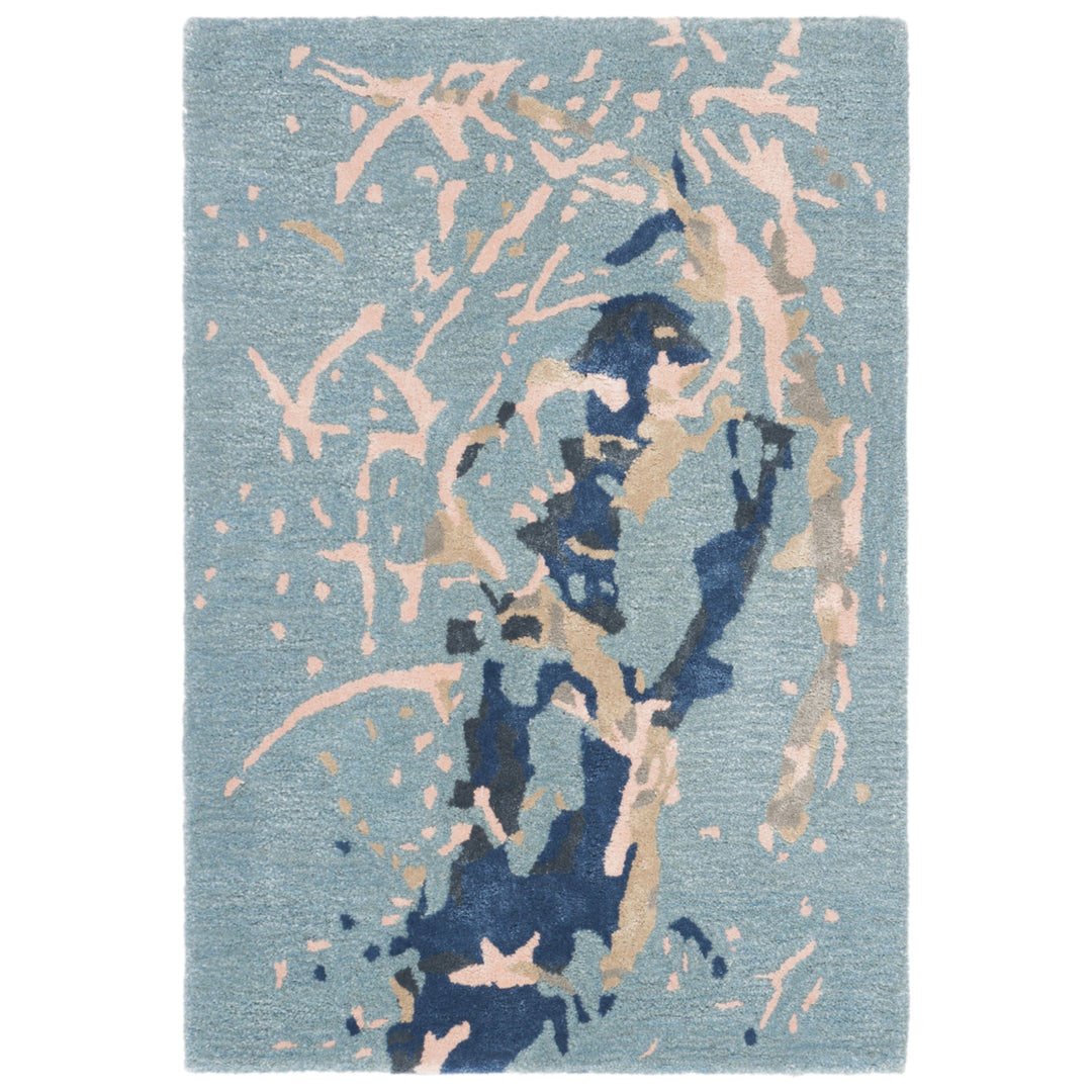 SAFAVIEH Soho SOH970A Handmade Blue / Light Pink Rug Image 8