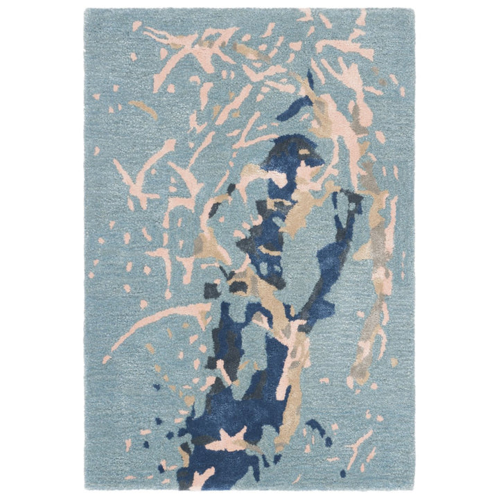 SAFAVIEH Soho SOH970A Handmade Blue / Light Pink Rug Image 1