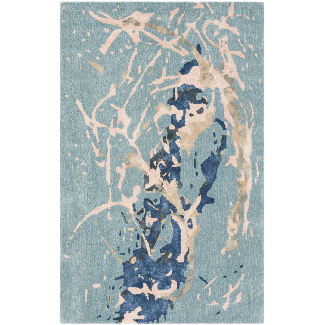 SAFAVIEH Soho SOH970A Handmade Blue / Light Pink Rug Image 1