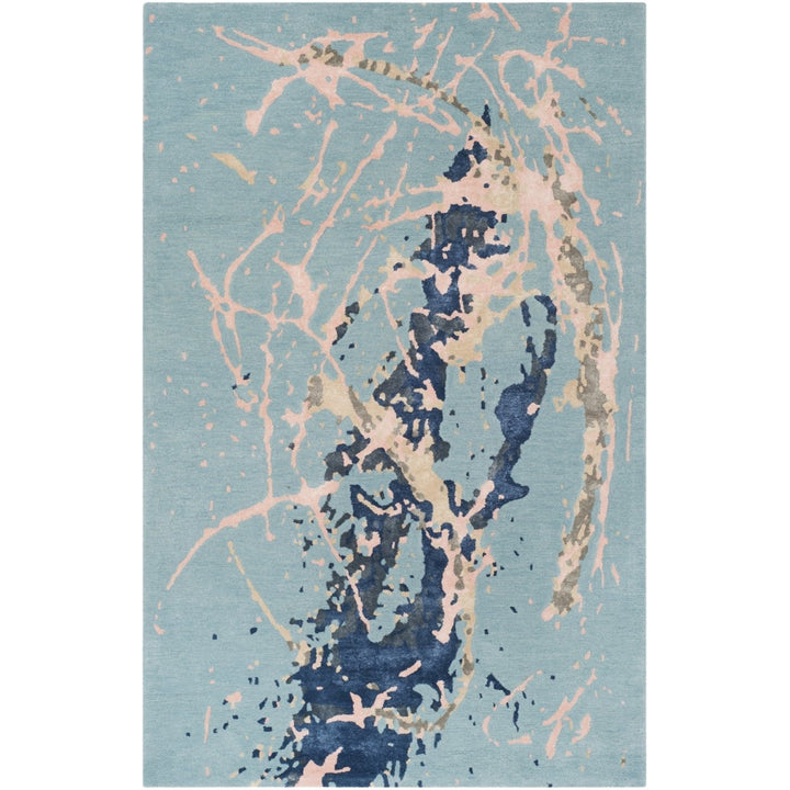 SAFAVIEH Soho SOH970A Handmade Blue / Light Pink Rug Image 1