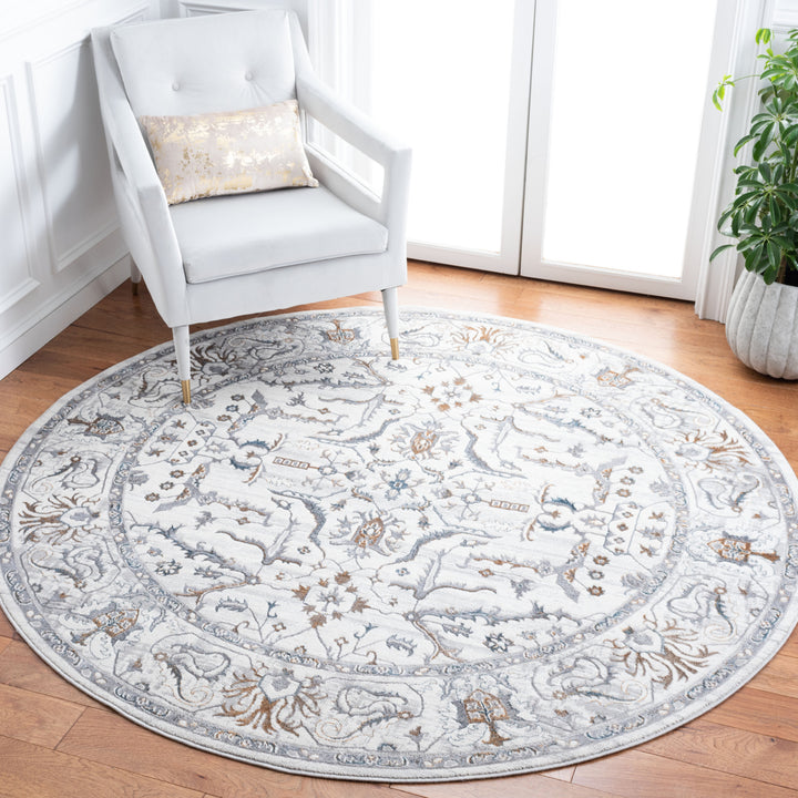 SAFAVIEH Sonoma Collection SON350A Ivory / Grey Rug Image 2