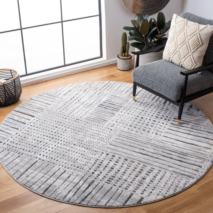 SAFAVIEH Sonoma Collection SON393F Grey / Ivory Rug Image 2