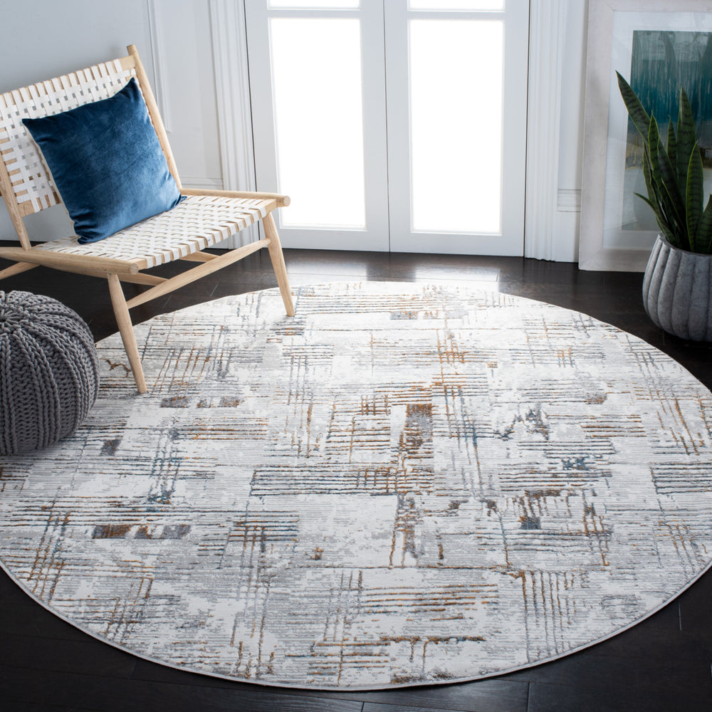 SAFAVIEH Sonoma Collection SON379F Grey / Ivory Rug Image 2