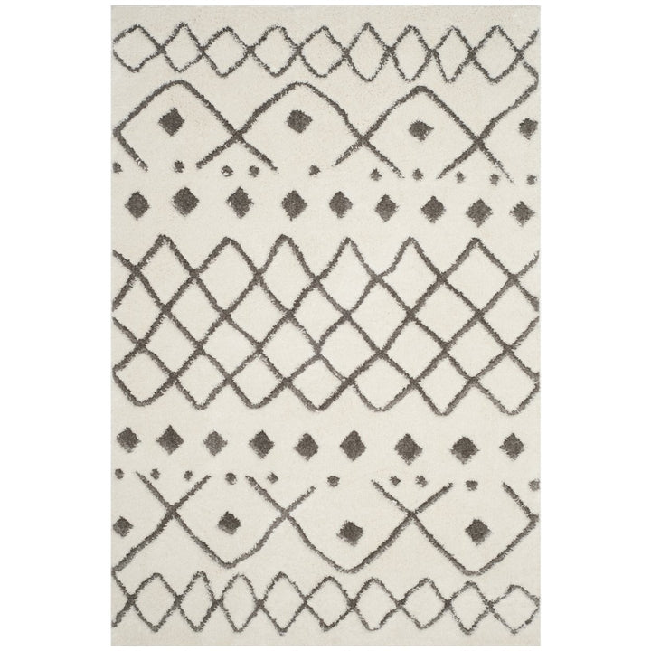 SAFAVIEH Sparta Shag Collection SPG510C Ivory / Grey Rug Image 1