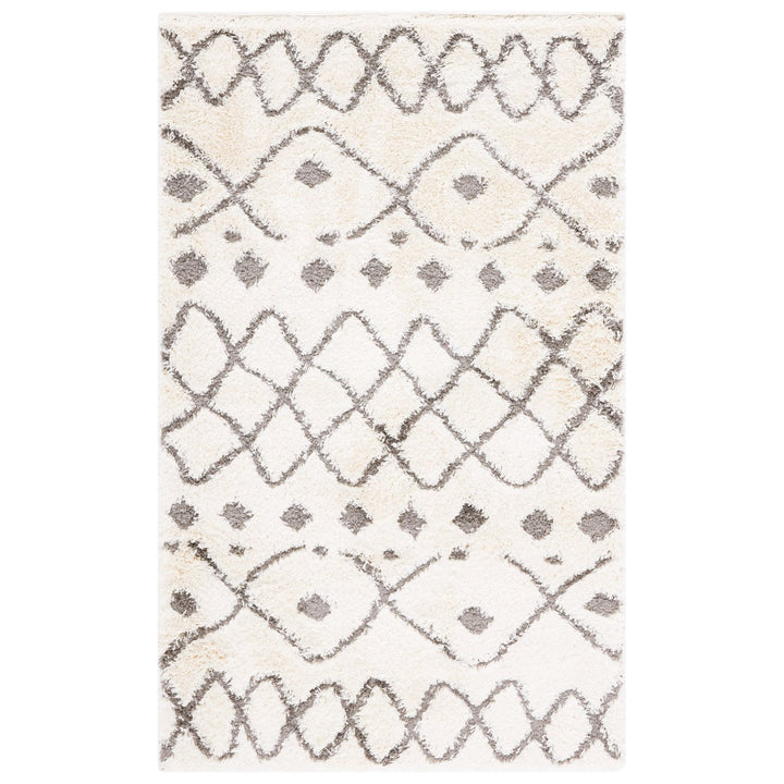 SAFAVIEH Sparta Shag Collection SPG510C Ivory / Grey Rug Image 1