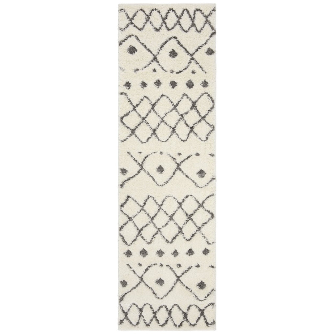 SAFAVIEH Sparta Shag Collection SPG510C Ivory / Grey Rug Image 1