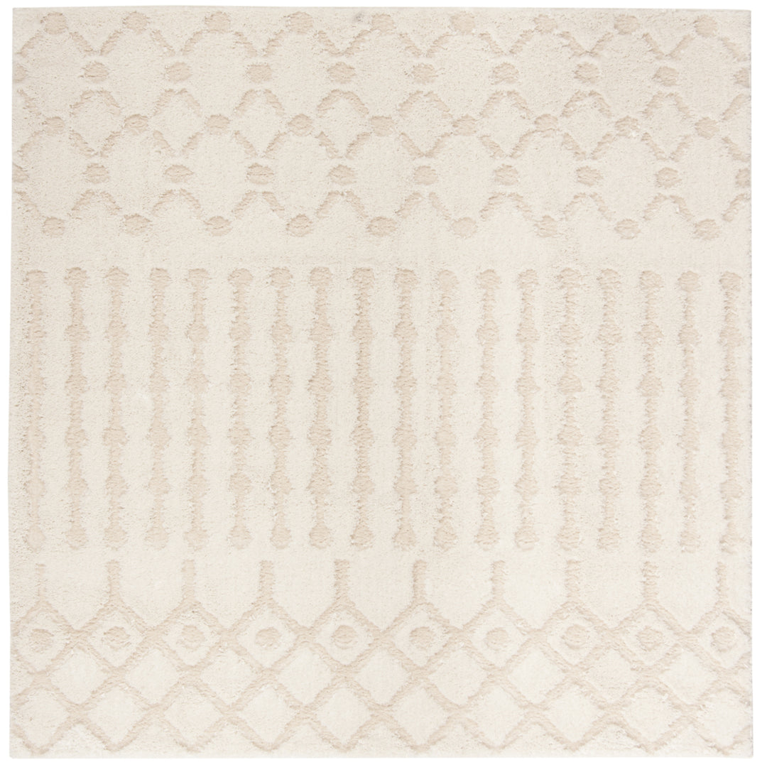 SAFAVIEH Sparta Shag Collection SPG509B Creme / Creme Rug Image 5