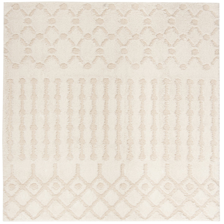 SAFAVIEH Sparta Shag Collection SPG509B Creme / Creme Rug Image 5