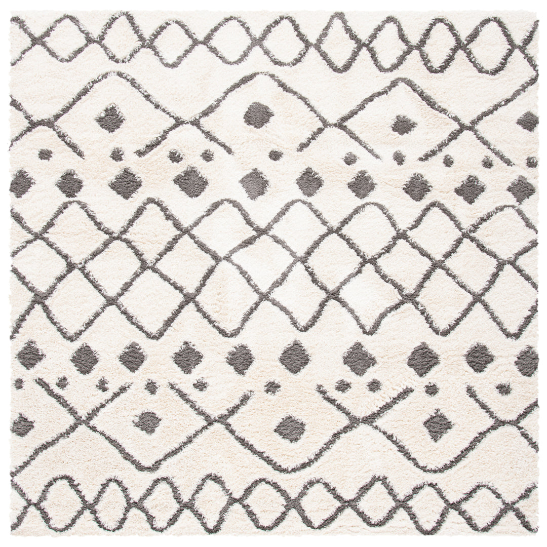 SAFAVIEH Sparta Shag Collection SPG510C Ivory / Grey Rug Image 1