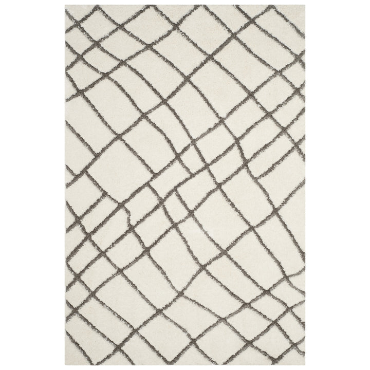 SAFAVIEH Sparta Shag Collection SPG512C Ivory / Grey Rug Image 1