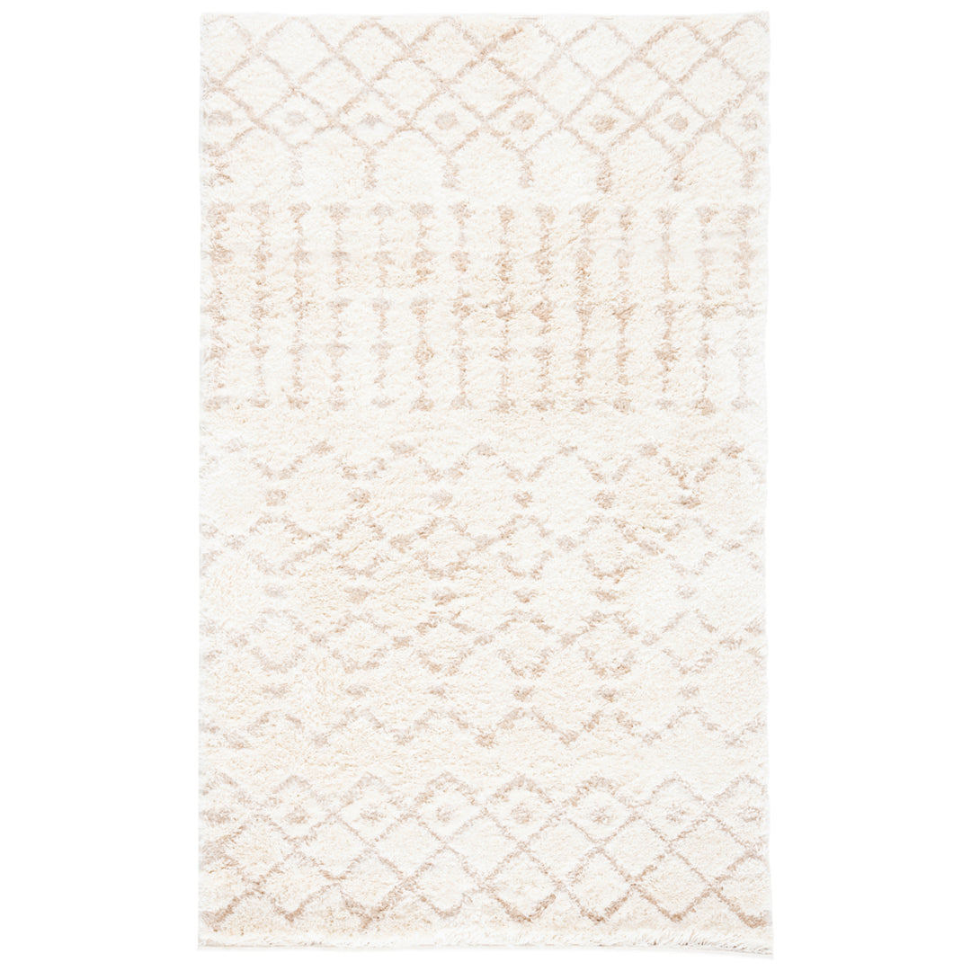 SAFAVIEH Sparta Shag Collection SPG509B Creme / Creme Rug Image 7