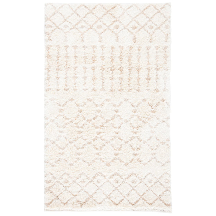 SAFAVIEH Sparta Shag Collection SPG509B Creme / Creme Rug Image 1