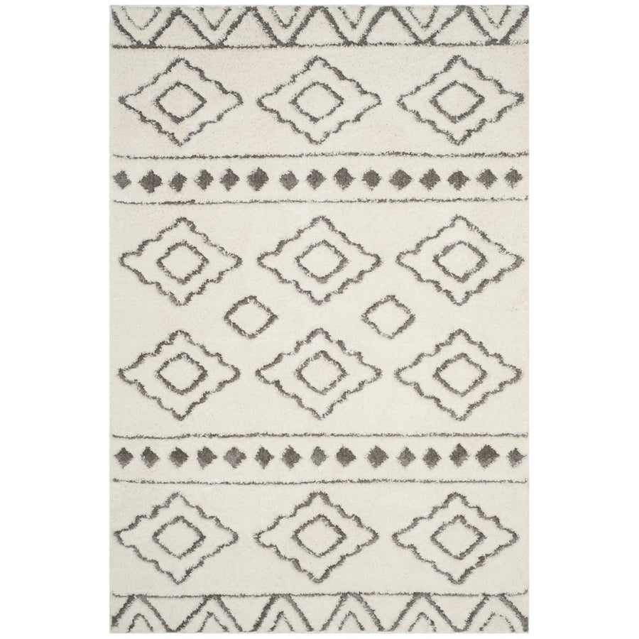 SAFAVIEH Sparta Shag Collection SPG513C Ivory / Grey Rug Image 1