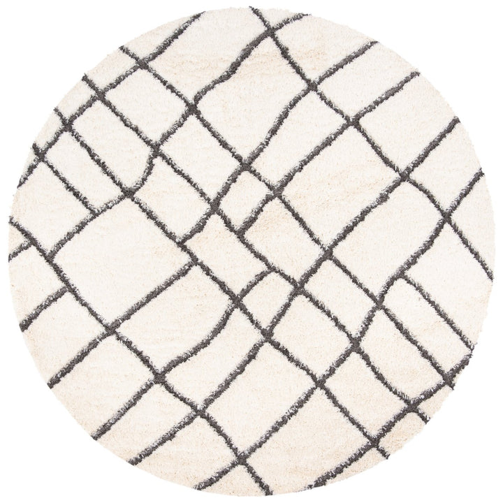 SAFAVIEH Sparta Shag Collection SPG512C Ivory / Grey Rug Image 4