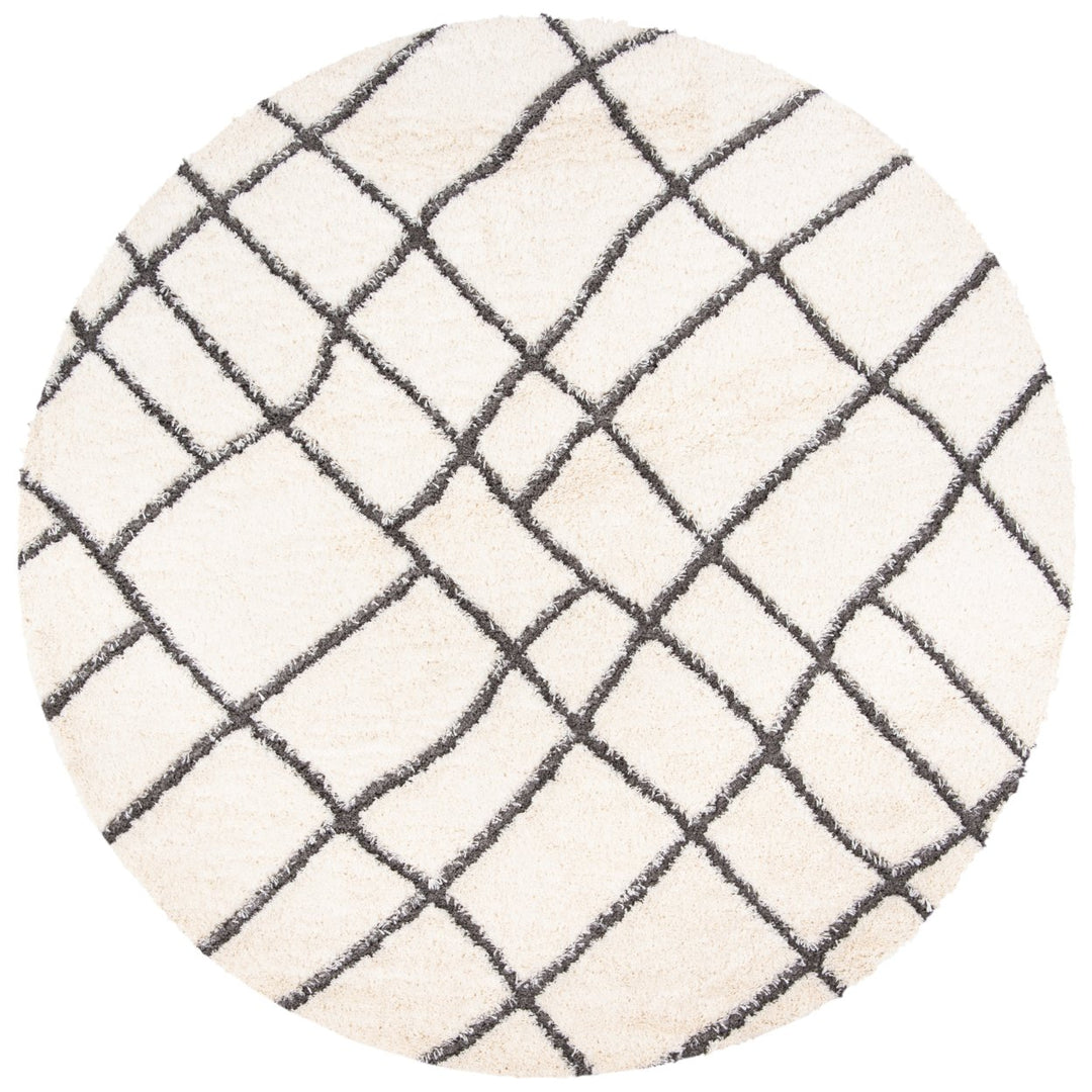 SAFAVIEH Sparta Shag Collection SPG512C Ivory / Grey Rug Image 1