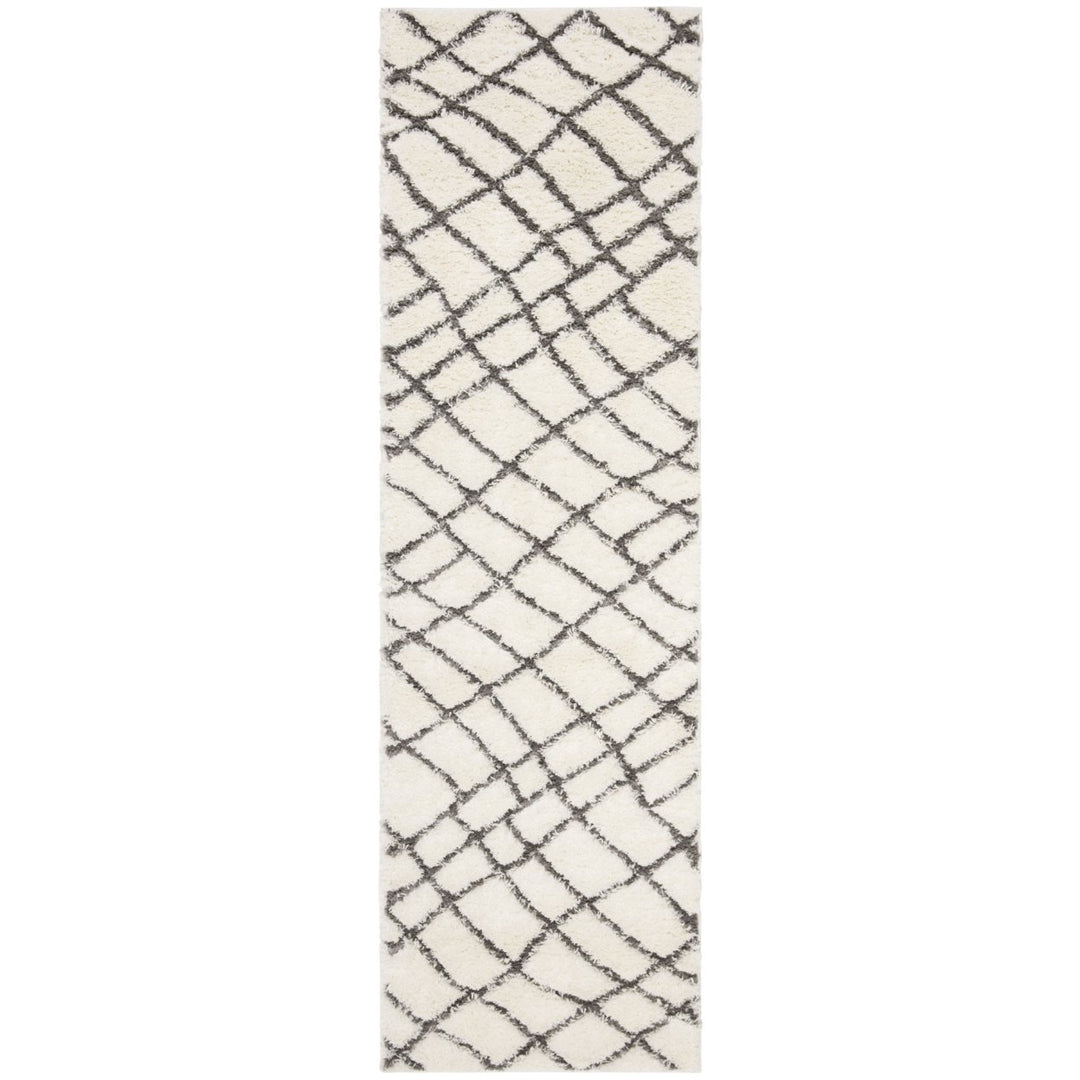 SAFAVIEH Sparta Shag Collection SPG512C Ivory / Grey Rug Image 1