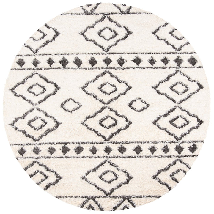 SAFAVIEH Sparta Shag Collection SPG513C Ivory / Grey Rug Image 4