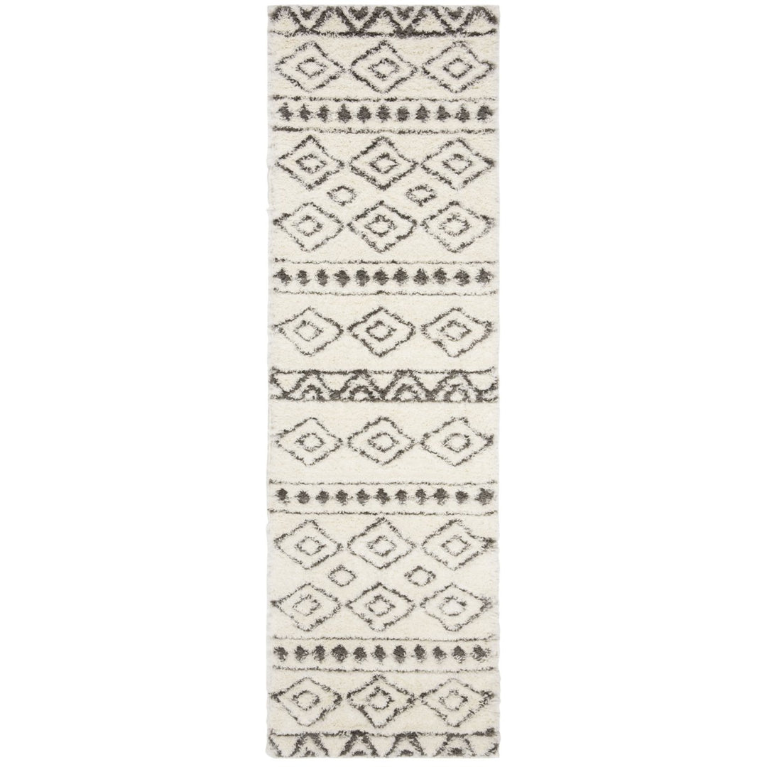 SAFAVIEH Sparta Shag Collection SPG513C Ivory / Grey Rug Image 1