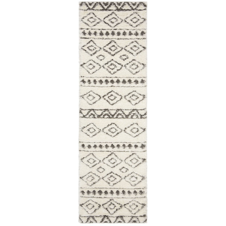 SAFAVIEH Sparta Shag Collection SPG513C Ivory / Grey Rug Image 1