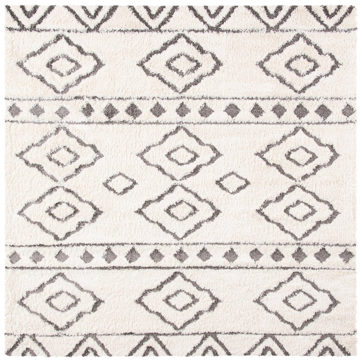 SAFAVIEH Sparta Shag Collection SPG513C Ivory / Grey Rug Image 6