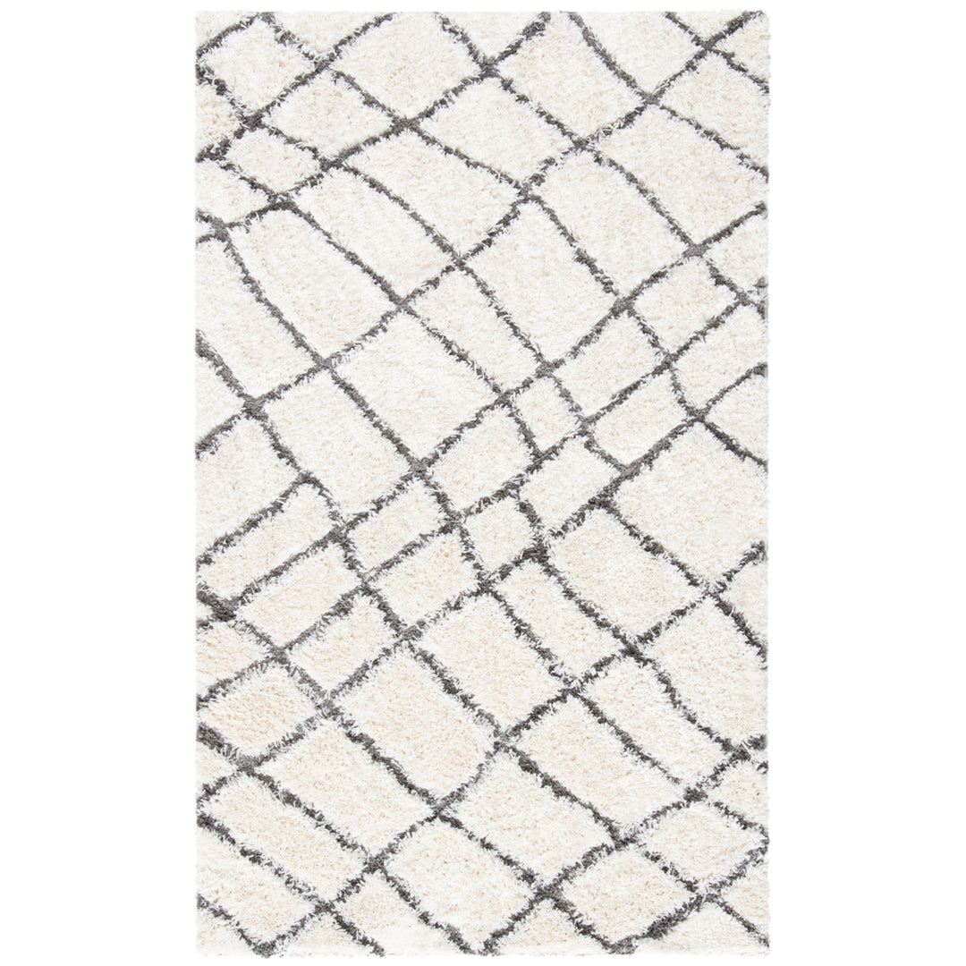 SAFAVIEH Sparta Shag Collection SPG512C Ivory / Grey Rug Image 10