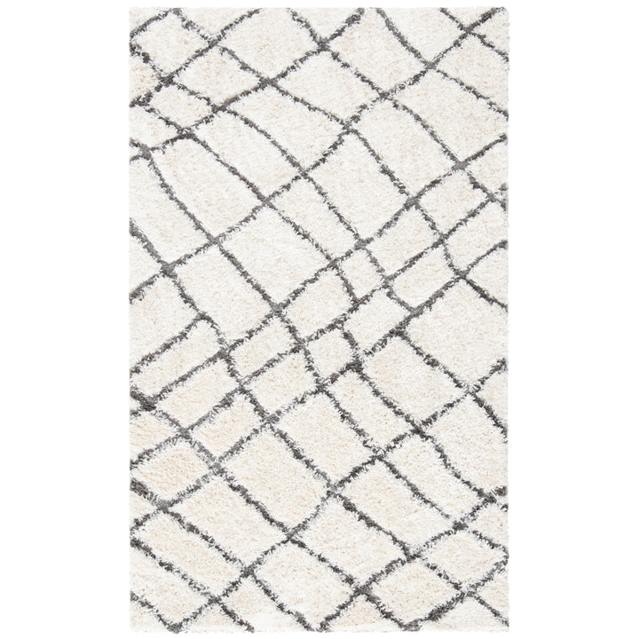 SAFAVIEH Sparta Shag Collection SPG512C Ivory / Grey Rug Image 10