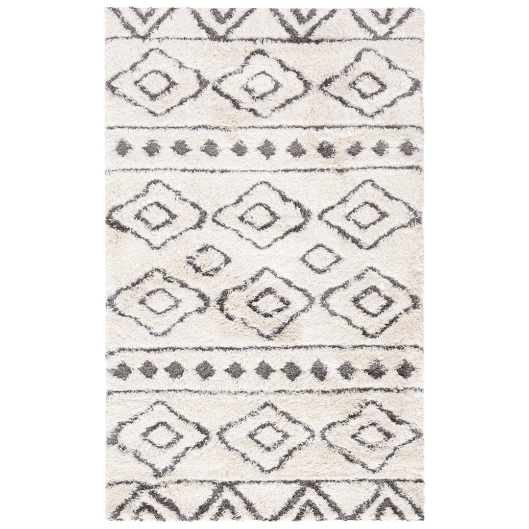 SAFAVIEH Sparta Shag Collection SPG513C Ivory / Grey Rug Image 10