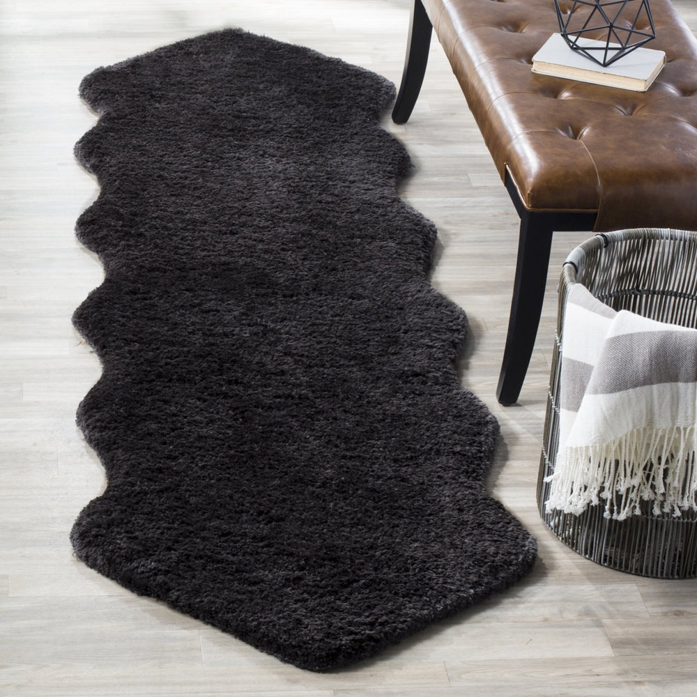 SAFAVIEH Sheep Shag SSG101C Handwoven Charcoal Rug Image 2