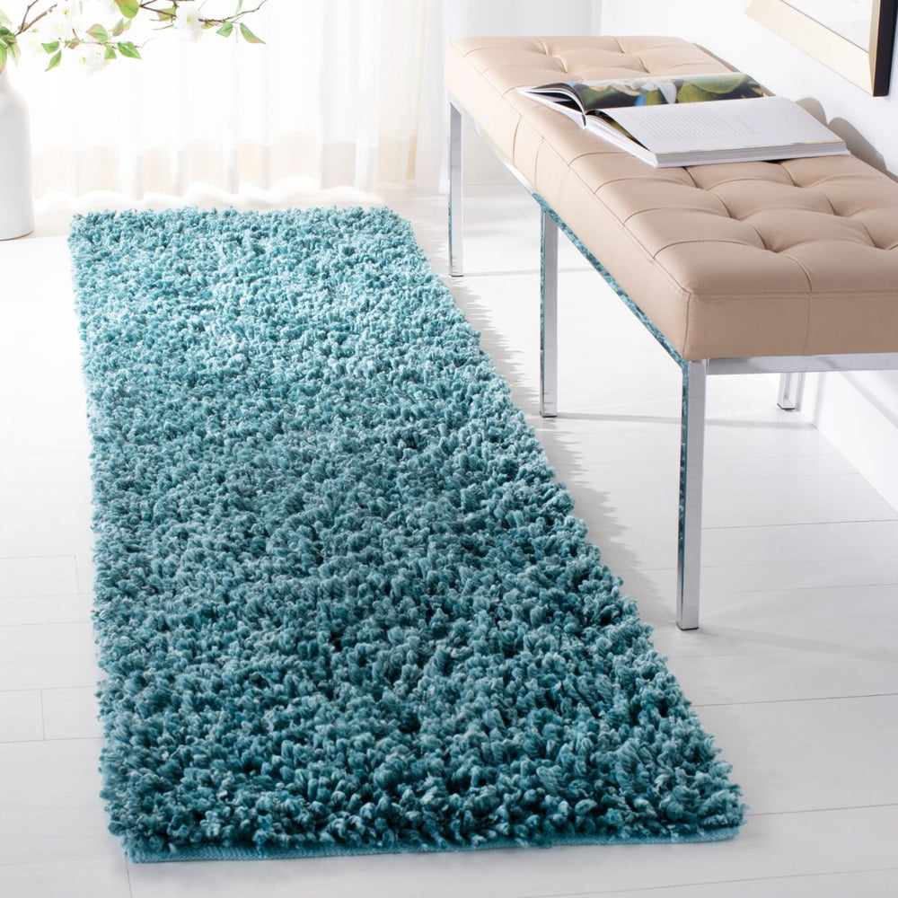 SAFAVIEH Sheep Shag Collection SSG212M Handwoven Blue Rug Image 2