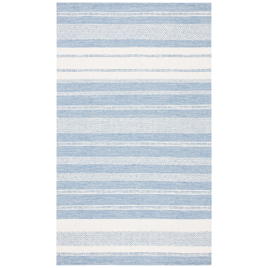 SAFAVIEH Striped Kilim STK503A Handwoven Ivory /Blue Rug Image 1