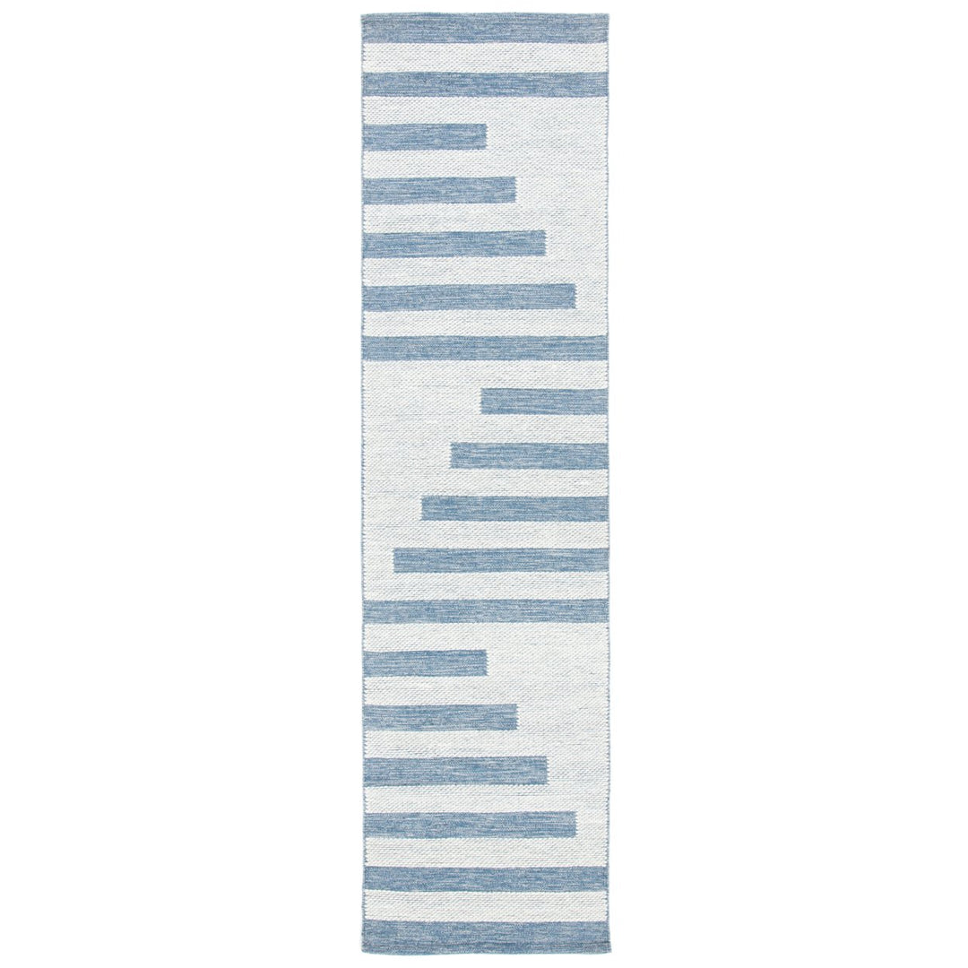 SAFAVIEH Striped Kilim STK504A Handwoven Ivory /Blue Rug Image 1