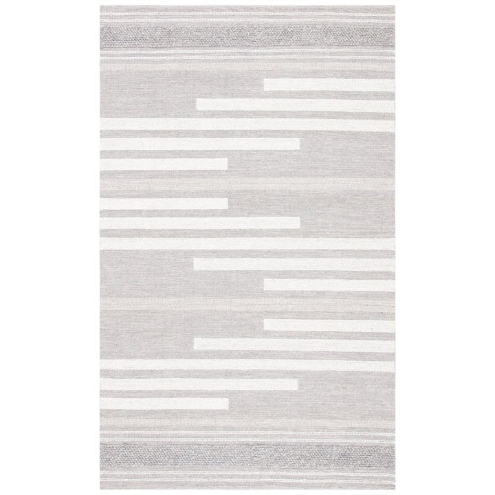 SAFAVIEH Striped Kilim STK505G Silver / Grey Rug Image 1