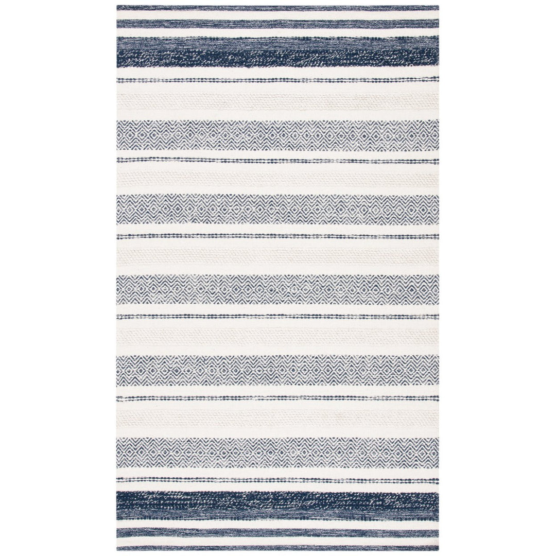 SAFAVIEH Striped Kilim STK502A Handwoven Ivory /Navy Rug Image 8