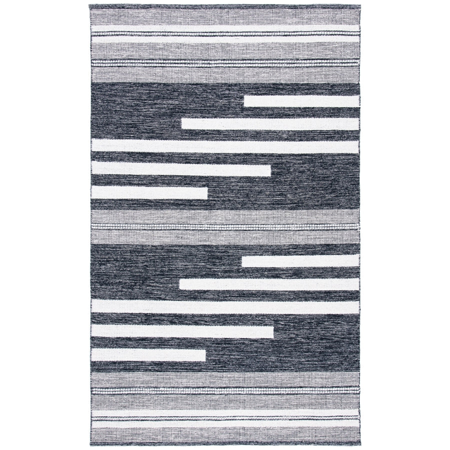 SAFAVIEH Striped Kilim STK506A Ivory / Black Rug Image 1