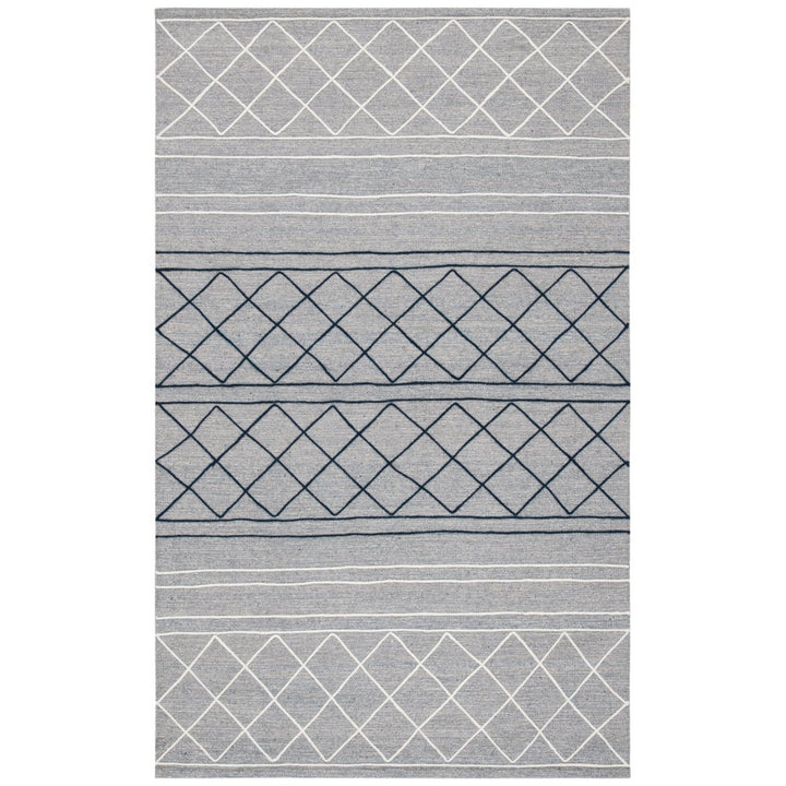 SAFAVIEH Striped Kilim STK507G Silver / Grey Rug Image 1