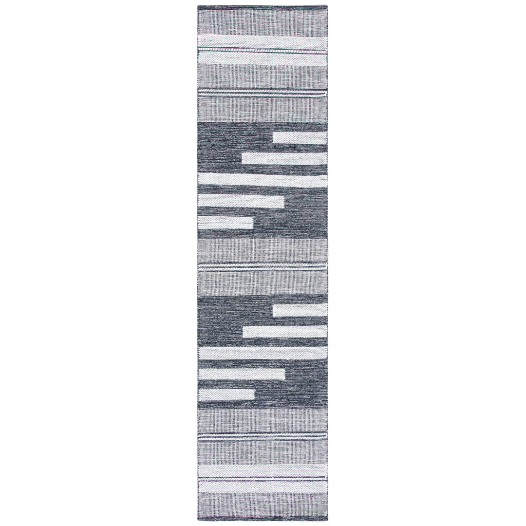 SAFAVIEH Striped Kilim STK506A Ivory / Black Rug Image 3