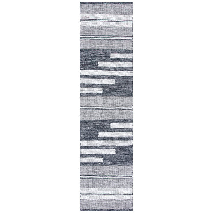 SAFAVIEH Striped Kilim STK506A Ivory / Black Rug Image 1