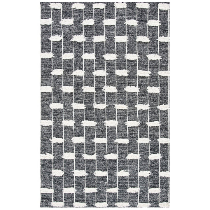 SAFAVIEH Striped Kilim STK508Z Black / Ivory Rug Image 1