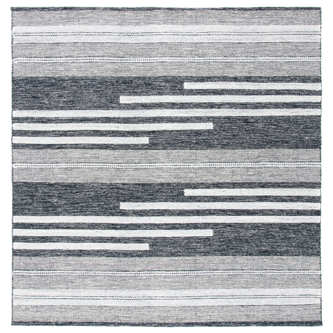 SAFAVIEH Striped Kilim STK506A Ivory / Black Rug Image 4