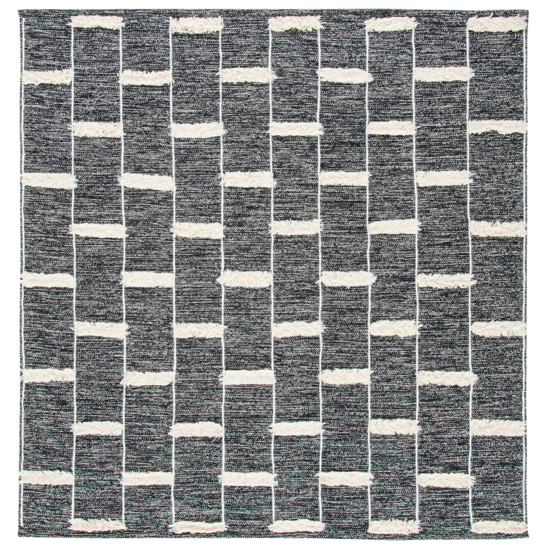 SAFAVIEH Striped Kilim STK508Z Black / Ivory Rug Image 1