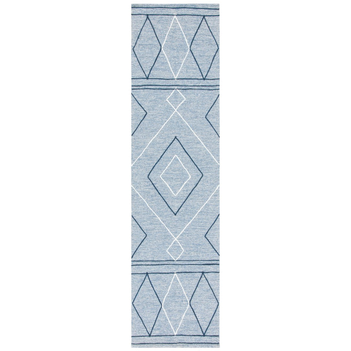 SAFAVIEH Striped Kilim STK510M Light Blue / Ivory Rug Image 1